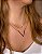 Colar com Pingente de "V" Liso Ouro - Imagem 2
