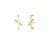 Brinco Ear Hook X Liso e Cravejado Ouro - Imagem 1