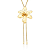 Colar Gravata Regulável com Pingente Flor Ouro - Imagem 1