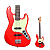 Baixo 4 Cordas Jazz Bass SX SJB62+/FR Fiesta Red com Bag - Imagem 1