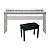 Kit Piano Digital Kurzweil KaE1 WH Branco com Estante e Banco - Imagem 1