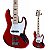 Baixo 5 Cordas Jazz Bass Shelter SHJB755 PRO Candy Apple Red - Imagem 1
