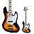 Baixo 5 Cordas Jazz Bass Shelter SHJB755 PRO 3 Tone Sunburst - Imagem 1