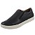 Tênis Pegada Em Couro Casual Slip On Masculino - Preto - Imagem 1