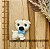 BISCUIT PUG BRANCO GRAVATA AZUL - Imagem 1