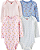 Kit com 4 Bodies Carter's Manga Longa - Flores - Imagem 1