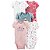 Kit com 5 Bodies Carter's Manga Curta - Floral - Imagem 1