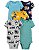 Kit com 5 Bodies Carter's Manga Curta - Trator - Imagem 1