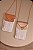 Mini Bolsa Porta Celular Palha Branca Couro Bege - Imagem 2