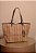 Bag Palha marrom com Couro grafite - Imagem 1