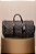 Travel Bag Masculina Losango Preto e Cinza com Couro Preto - Imagem 1