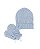 Kit Gorro e Luvas em Tricot - Azul Claro - Imagem 1
