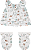 Kit Gorro e Luvas Bebê em Suedine 100% Algodão Ursos - Imagem 1
