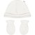Kit Gorro e Luvas Bebê em Suedine 100% Algodão Off White - Imagem 1