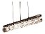 Pendente Lustre Cilindrico De Cristal Com Placas 61X11Cm - Reia - Imagem 1