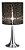 Abajur Luminaria De Mesa Base Cromada Com Cupula De Tecido Voil Preta 30Cm Hermes - Imagem 1