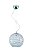 Pendente Lustre Bola Em Vidro Craquelet Incolor Com Detalhes Azuis E Vermelhos D30Cm - Imagem 7