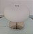 Abajur Luminaria De Mesa Vidro Redondo Branco Com Aço Escovado Booble 38Cm - Imagem 9