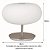 Abajur Luminaria De Mesa Vidro Redondo Branco Com Aço Escovado Booble 38Cm - Imagem 5
