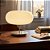 Abajur Luminaria De Mesa Vidro Redondo Branco Com Aço Escovado Booble 38Cm - Imagem 6