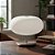 Abajur Luminaria De Mesa Vidro Redondo Branco Com Aço Escovado Booble 38Cm - Imagem 1