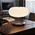 Abajur Luminaria De Mesa Vidro Redondo Branco Com Aço Escovado Booble 38Cm - Imagem 3
