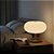 Abajur Luminaria De Mesa Vidro Redondo Branco Com Aço Escovado Booble 38Cm - Imagem 7