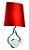 Arandela Base Cromada Em Inox Com Cupula De Cetim Vermelha 46Cm Selene - Imagem 1