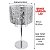 Abajur Luminaria De Mesa Com Cupula Metal Inox Cromado Com Cristal Apolo 30Cm - Imagem 3