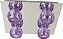 Plafon Quadrado Bloco De Cristal Lilas Redondo Quadruplo Com Base Inox 30X30Cm - Demeter - Imagem 1