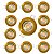 Kit 10 Spot Embutido Metal Dourado Redondo fixo com Soquete Gu10 - Mirage - Imagem 1