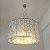 Pendente Lustre Cupula Redonda Tripla Cilindrica Tecido Voil Prata D80Cm Hermes - Imagem 2