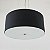 Pendente Lustre Cupula Redonda Tecido Preto c/ Vidro D60Cm - Imagem 2