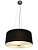 Pendente Lustre Cupula Redonda Tecido Preto c/ Vidro D60Cm - Imagem 1