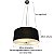 Pendente Lustre Cupula Redonda Tecido Preto c/ Vidro D60Cm - Imagem 3