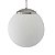 Pendente Lustre Globo Vidro Bola Branca Leitosa Cromada 30cm - Imagem 4