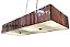 Pendente Lustre Retangular Cúpula Fio De Seda Vermelho c/ Vidro 80Cm 3XE27 - Silk - Imagem 1
