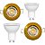 Kit 2 Spot Embutido Metal Dourado Redondo c/ lamp LED 6W 3000K branco quente completo Gu10 Mirage0. - Imagem 1