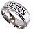 Anel Jesus Prata Aço Inox - Imagem 1