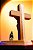 Adorno Crucifixo Maria ao Pé da Cruz em Madeira 9cm - Imagem 4
