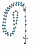 Terço Colar Nossa Senhora Aparecida Contas Formato Rosas Prateadas 8mm Cor Azul - Imagem 1