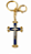 Chaveiro Cruz Folheado Azul Pequeno com Strass - Imagem 1