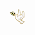Boton Divino Espirito Santo Branco Folheado 2,7cm - Imagem 1