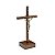 Crucifixo em Madeira Cilíndrica de Mesa 15cm com Chagas - Imagem 2