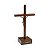 Crucifixo em Madeira Cilíndrica de Mesa 15cm com Chagas - Imagem 3