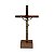 Crucifixo em Madeira Cilíndrica de Mesa 15cm com Chagas - Imagem 1