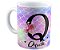 Caneca inicial+qualquer nome personalizado florido c/foto - Imagem 2