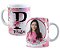 Caneca florida qualquer nome+inicial personalizado com foto - Imagem 1