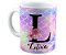 Caneca com foto nome+inicial personalizados presente rosas - Imagem 2