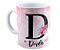 Caneca com foto qualquer nome e inicial personalizados rosas - Imagem 2